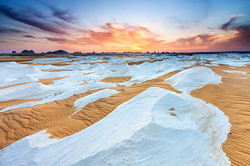 Sunset over The Western Sahara Desert in Africa
